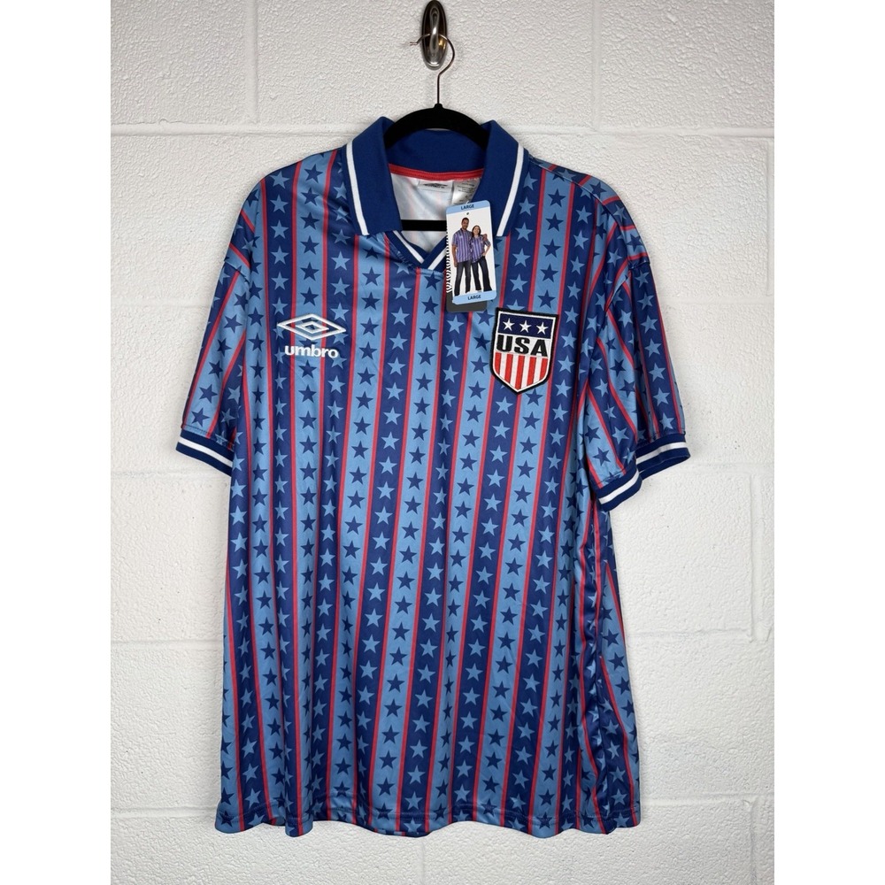 Umbro USA Soccer Jersey Large Patriotic Stars United States Futbol Shirt NWT